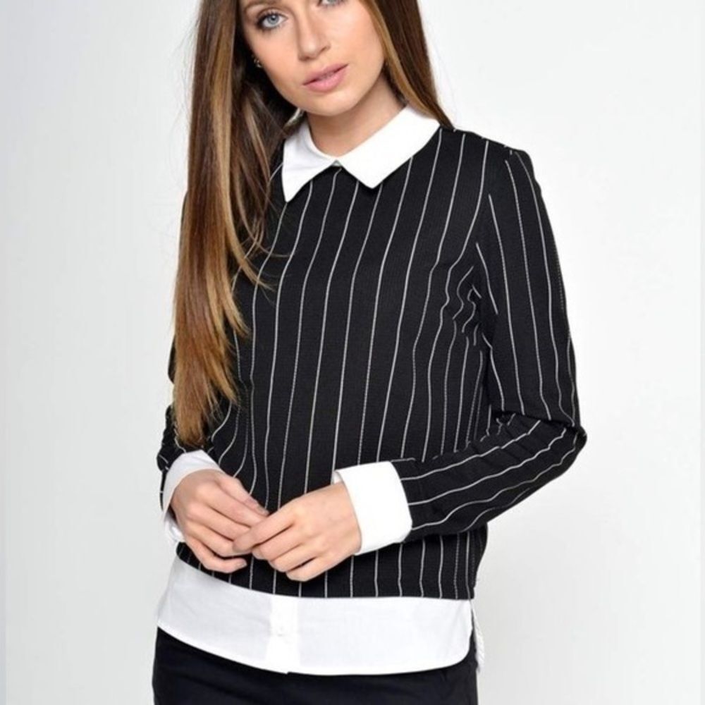 Zara stripped shirt with collar